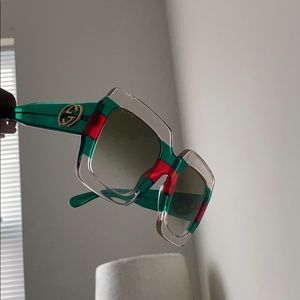 Gucci Green Gradient Square Sunglasses